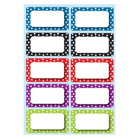 Polka Dot Magnet Nameplates, 5 Packs